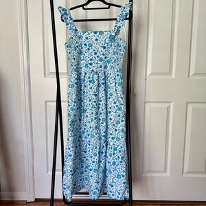 Draper James Blue and White Floral Sun Dress